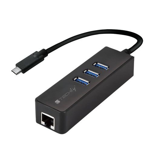 KONWERTER ADAPTER TECHLY USB-C NA GIGABIT RJ45 HUB USB 3.0 3X USB-A na Arena.pl
