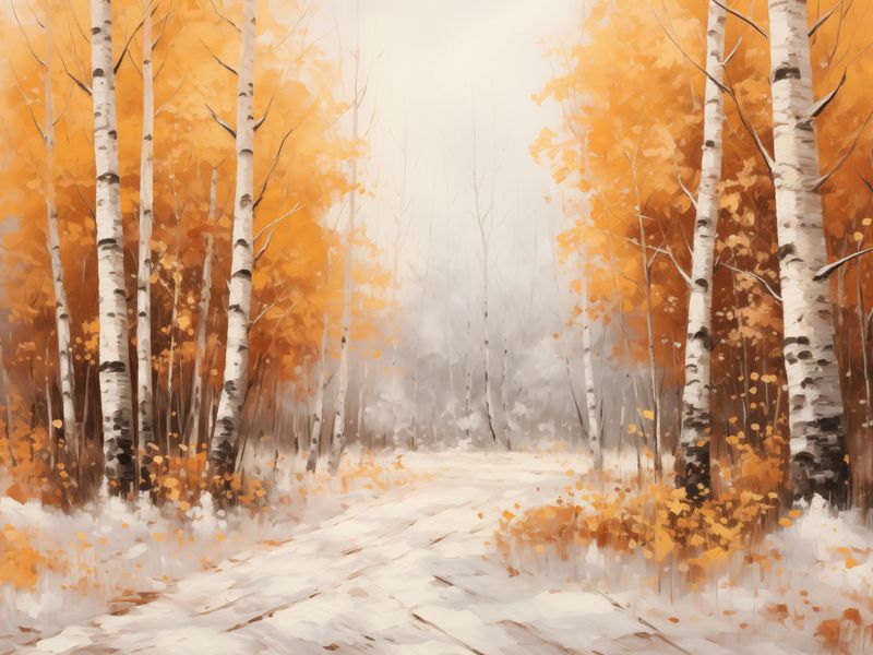 Plakat 80x60cm Jesienne Brzozy zdjęcie 1