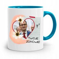 Kubek Błękitny Politycy Premier Mateusz Morawiecki Z Nadrukiem Ze Zdjęciem