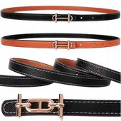 Damski Skórzany Pasek Dwustronny Naturalna Złota Klamra Dwukolorowy