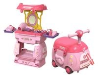 Toaletka jeździk - zestaw kosmetyczny w walizce - 25 elementów 2w1