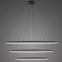 Lampa wisząca Ledowe Okręgi No.3 180 cm 4K czarna