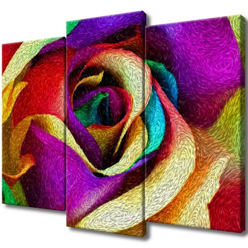 Obraz Płótno 90X70 Róża W Stylu Van Gogh na Arena.pl