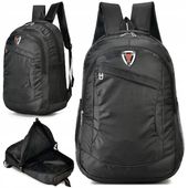 Plecak męski do pracy na laptopa szkolny młodzieżowy pojemny czarny solidny