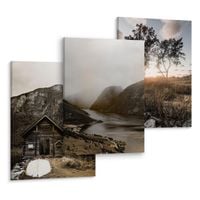 Obrazy Do Sypialni Sypialni ejzaż GÓRY Rzeka Natura 90cm x 40cm