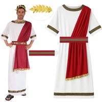 STRÓJ RZYMSKI MĘSKA TOGA GRECKI BÓG RZYMIANIN WŁADCA CEZAR M L 164 170