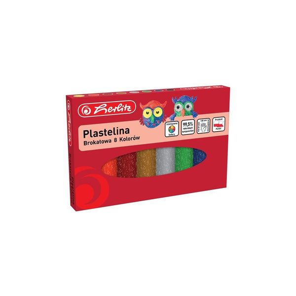 PLASTELINA 8 KOLOR?W BROKATOWA zdjęcie 1