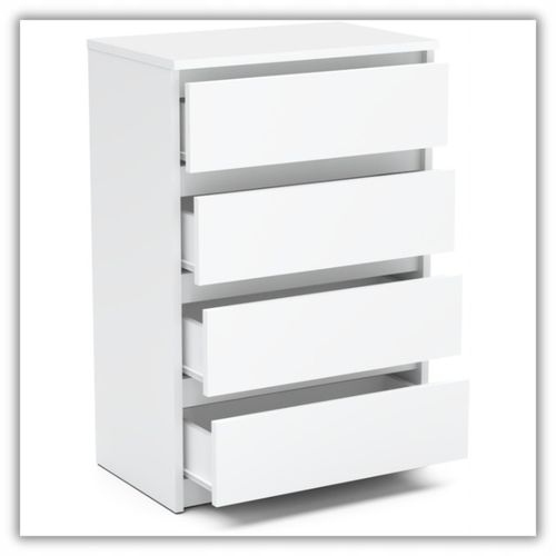 Komoda Biała Z 4 Szufladami 60 CM Szafka Rtv Loft Mała Nowoczesna Do na Arena.pl