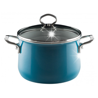 RIESS Garnek wysoki z pokrywą 6,5l 24cm Aquamarin EMALIA KWARCOWA AUSTRIA