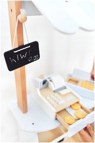 Edukacyjna Zabawka Dla Dzieci Drewniany Stragan z Kasą i Terminalem na Arena.pl