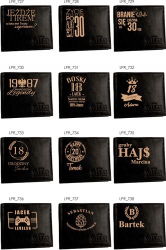 Portfel na prezent imię TWÓJ TEKST grawer SKÓRA na Arena.pl