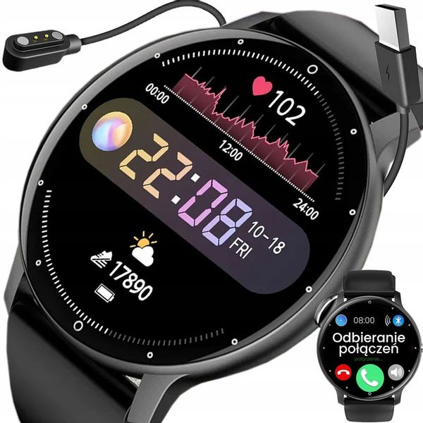 Zegarek SMARTWATCH Rubicon 230 mAh ODBIERANIE POŁĄCZEŃ 360x360 MENU PL 1.39 zdjęcie 2