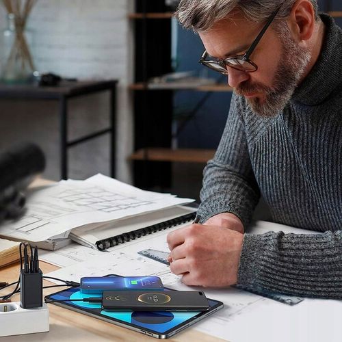 BASEUS SZYBKA ŁADOWARKA SIECIOWA USB 2x USB-C MOCNY ZASILACZ 65W PD QC GaN5 na Arena.pl