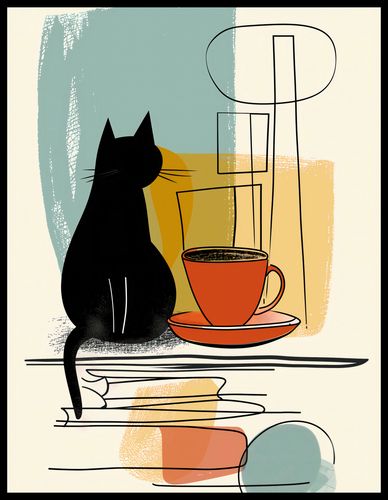 Plakat 50x65cm Kot i Kawa na Arena.pl