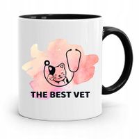 Kubek Czarny Prezent Dla Weterynarza The Best Vet Z Nadrukiem Ze Zdjęciem