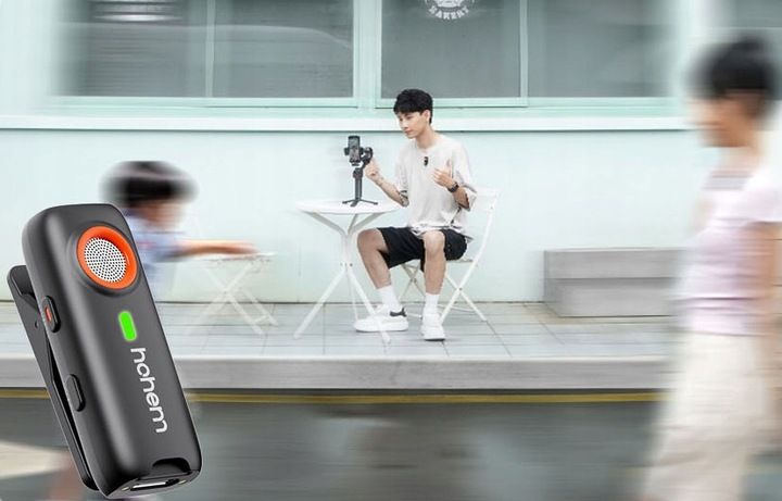 Mikrofon bezprzewodowy Hohem Lavalier Mic-01 (1 TX + 1 RX) Czarny Lightning zdjęcie 3