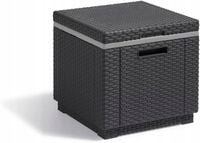 2 x STOLIK KAWOWY LODÓWKA OGRODOWA SCHOWEK PUFA SIEDZISKO RATTAN 4w1 DO OGR