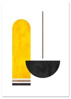 Plakat cyfrowy do wydruku geometria zółty czarny