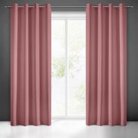 Zasłona gotowa na przelotkach RITA 140x250 Eurofirany ciemno różowa