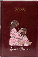 Kalendarz A5 2026 tygodniowy KSIĄŻKOWY SUPER MAMA TWOJE IMIĘ NAPIS PREZENT