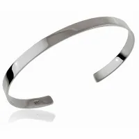 ELEGANCKA OWALNA SREBRNA SZTYWNA OTWARTA BRANSOLETA 5MM POLEROWANA POŁYSK