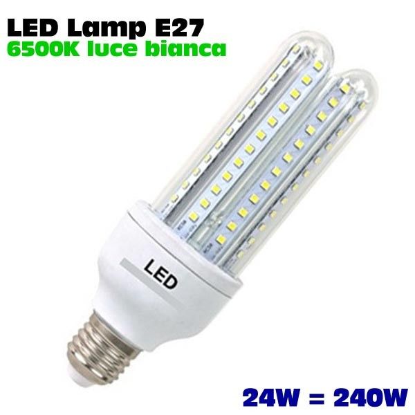 Żarówka diodowa E27 CORN LED 24W CIEPŁA/ZIMNA zdjęcie 1