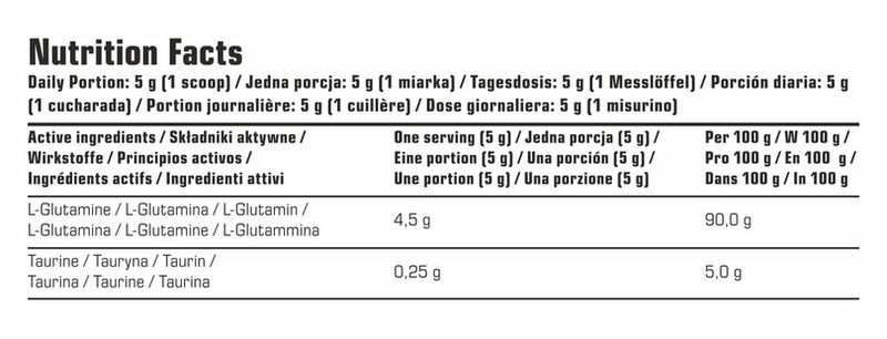 7Nutrition - Glutamine - 500 g - cytrynowy zdjęcie 2