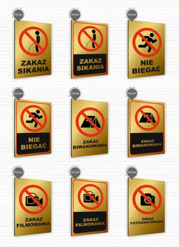 Tabliczka znak informacyjny 40x30 Złota PARKING DLA PREZESA Nierdzewna na Arena.pl