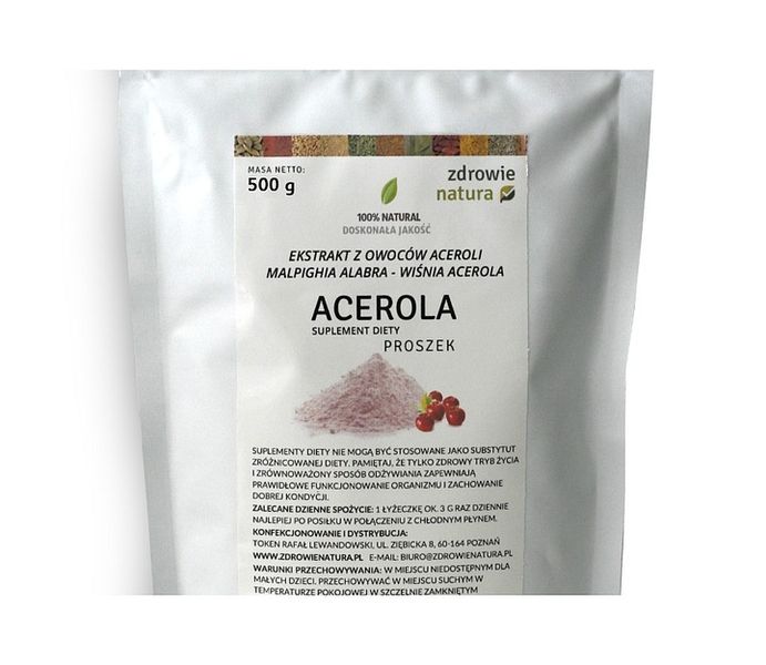 ACEROLA Naturalna Witamina C Proszek 500g zdjęcie 1