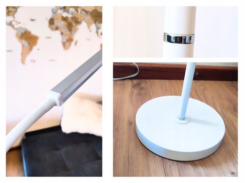 LAMPA LED STOJĄCA PODŁOGOWA BIAŁA LAMPKA BIURKOWA NOCNA USB PILOT na Arena.pl