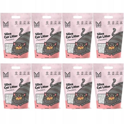 8x ŻWIREK SILIKONOWY dla kota PREMIUM bezpyłowy naturalny Mersjo 3,8L na Arena.pl