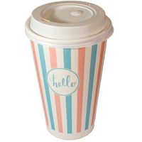 KUBKI PAPIEROWE DO KAWY 400ML SUP PASTELE + WIECZKA 50szt