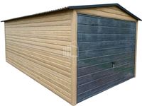 Garaż blaszany 3x6m Brama uchylna Winchester Drewnopodobny dwuspadowy ID808