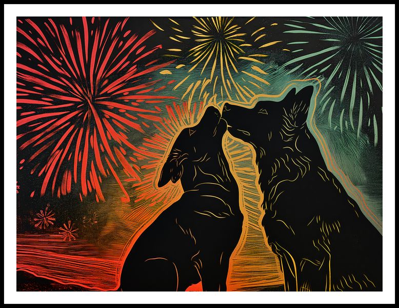 Plakat 100x75cm Psi Uścisk zdjęcie 3