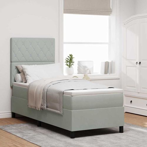 Łóżko sprężynowe z materacem Jasnoszary 80 x 200 cm Aksamit na Arena.pl