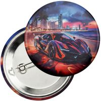 Przypinka z agrafką 59mm - AUTA SUPER SAMOCHODY PLAŻA MIASTO NOC