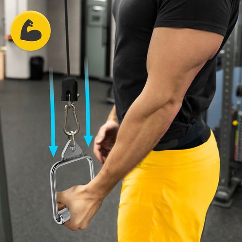 UCHWYT DO WYCIĄGU ATLASU POJEDYNCZY OBROTOWY STALOWY RYFLOWANY PLECY BICEPS na Arena.pl