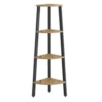 Regał narożny loft 4 półki 125 cm dąb artisan czarny