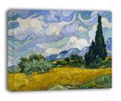 Pole pszenicy z cyprysami - Vincent van Gogh - obraz na płótnie 40x30 cm