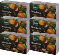 (x6) DILMAH Czarna Herbata z Aromatem Mandarynki 20tb