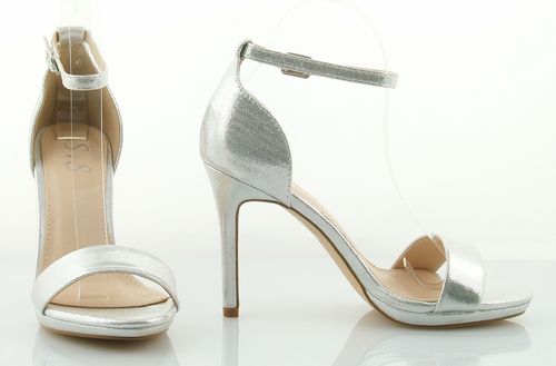 Sandały na szpilce 10 cm. piętka pasek srebrne Rozmiar obuwia - 41 na Arena.pl