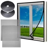 Moskitiera na okno czarna 150x130 cm 2 szt.