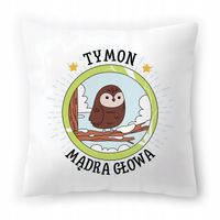 Poduszka Biała 40X40 Cm Dla Tymona Syna Dziecka Z Nadrukiem Ze Zdjęciem