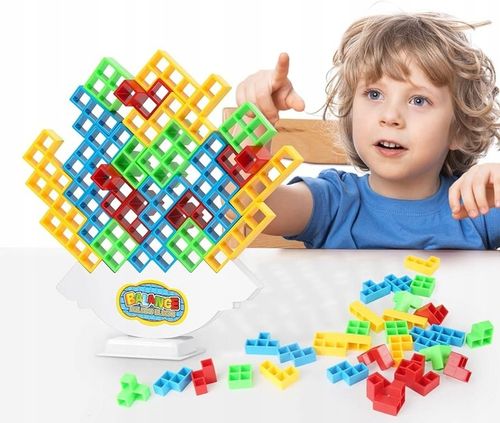 GRA UKŁADANKA TETRA TOWER BALANCE 64 szt DLA DZIECI WIEŻA tetris KLOCKI na Arena.pl