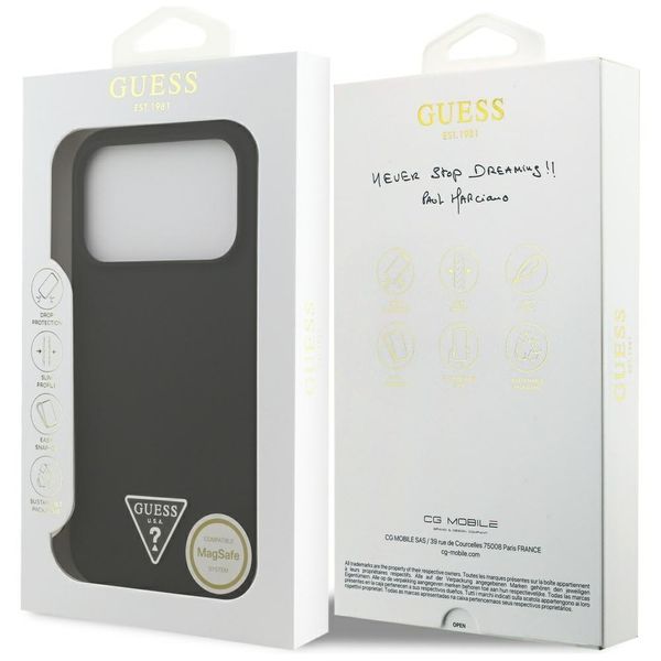 Etui Guess Silicone Triangle Logo MagSafe do iPhone 17 Pro Max czarny zdjęcie 8