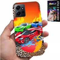 ETUI DO XIAOMI NOTE 12 4G - DLA DZIECI, SAMOCHODY WYŚCIGOWE + SZKŁO