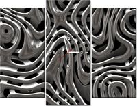 90CM 70 ZEGAR 3 ELEM ŻYWA ABSTRAKCJA SCIENNY DRUK