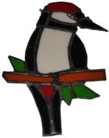 Dzięcioł szkło witrażowe zawieszka dekoracja prezent