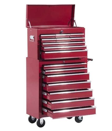 Wózek Narzędziowy 16 Szuflad 61,5 x 33 x 113 cm - Czerwony na Arena.pl
