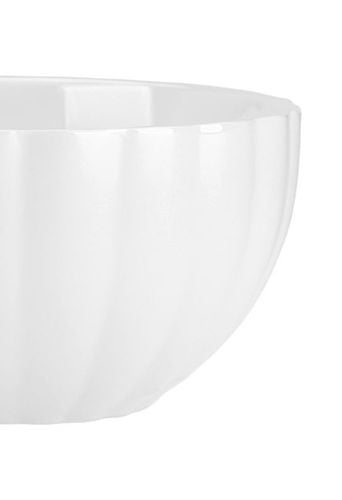 Miseczka salaterka porcelanowa 600 ml biała matowa ryflowany wzór paseczki na Arena.pl